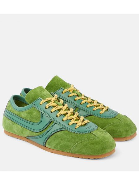 Sneakers in pelle scamosciata Dries Van Noten verde