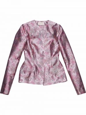 Jacquard floral lang jakke Christopher Kane rosa