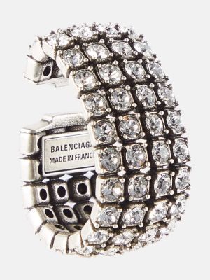 Křišťálové náušnice Balenciaga stříbrné