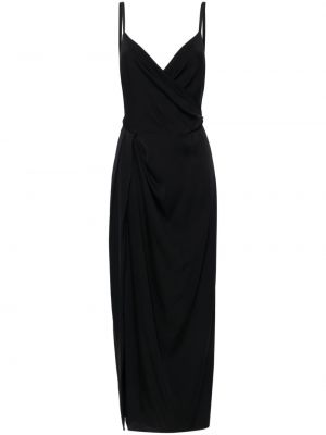 Midi obleka z draperijo Dolce & Gabbana črna