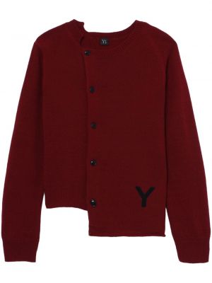 Cardigan de lână asimetric Y's roșu
