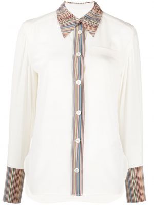 Svilena srajca s črtami Paul Smith bela