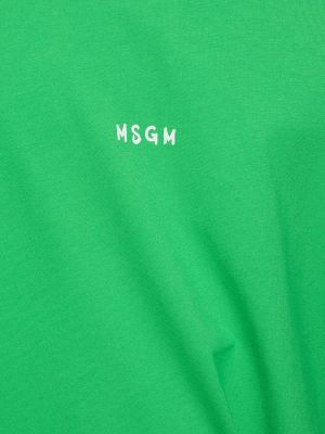 Camiseta de algodón de tela jersey Msgm verde