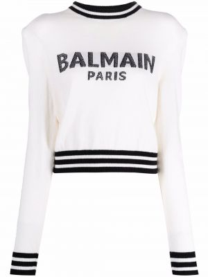 Jersey de tela jersey de malla Balmain blanco