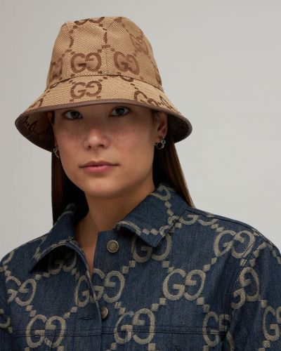 Žakárový bavlněný klobouk Gucci