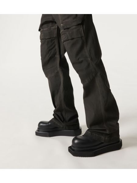 Bavlněné cargo kalhoty s nízkým pasem Rick Owens černé
