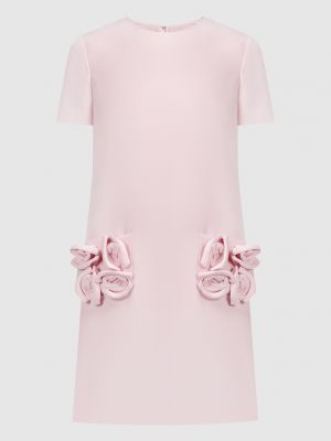 Розовое платье мини с аппликацией Valentino