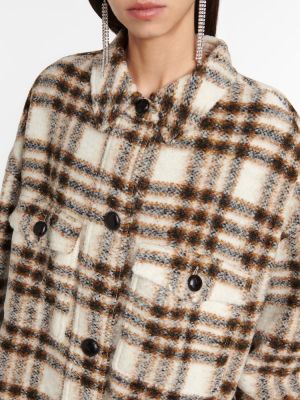 Abrigo de lana a cuadros Marant Etoile marrón