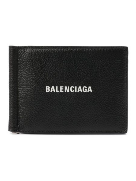 Кожаный зажим для денег Balenciaga черный