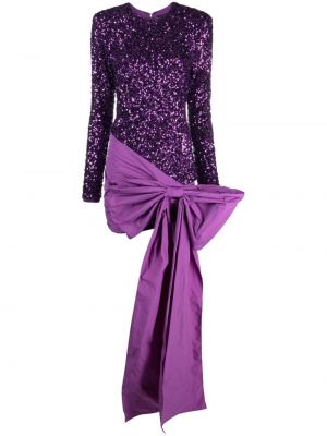 Sukienka koktajlowa z kokardką tiulowa Rotate fioletowa