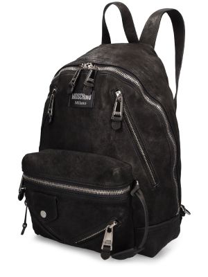 Kožený batoh Moschino černý