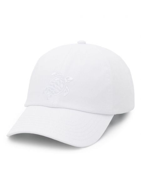 Medvilninis siuvinėtas kepurė su snapeliu Vilebrequin balta