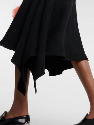 Asymetrické vlnené midi šaty Jil Sander čierna