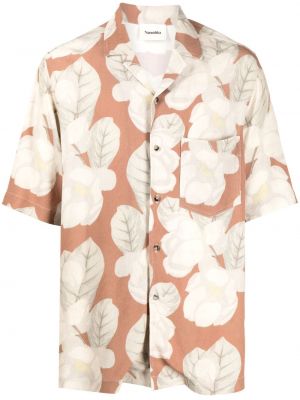 Košulja s cvjetnim printom s printom Nanushka smeđa