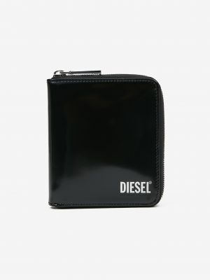 Kožená peňaženka na zips Diesel čierna