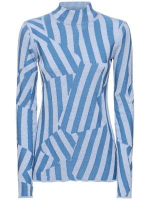 Pruhovaný vlnený sveter Kenzo Paris modrá