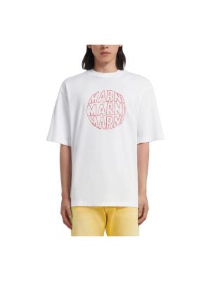 Camisa de algodón de algodón con estampado Marni