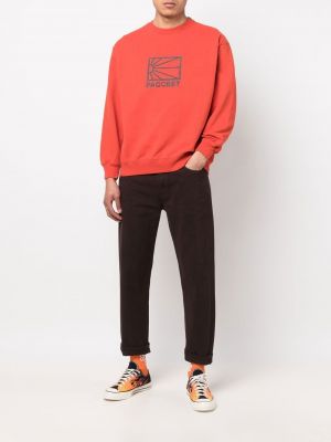 Sweatshirt mit stickerei aus baumwoll Paccbet rot