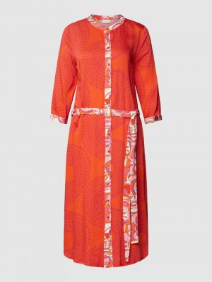 Sukienka koszulowa z wiskozy Milano Italy pomarańczowa