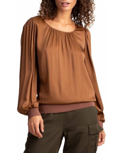 Шелковая блузка Trina Turk, коричневая
