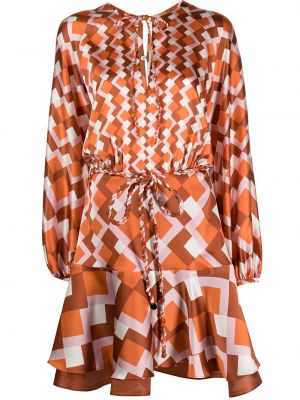 Oranžové mini šaty s potiskem Silvia Tcherassi