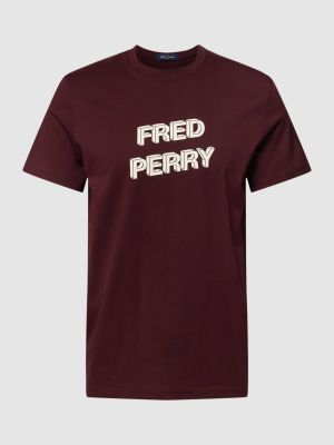 Koszulka z nadrukiem Fred Perry bordowa