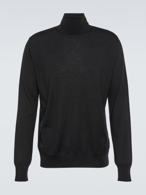 Vilnas džemperis ar augstu apkakli Jil Sander melns