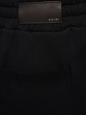 Shorts en coton à imprimé en jersey Amiri noir