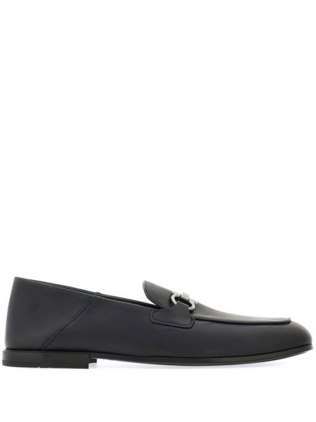 Læder loafers Ferragamo sort