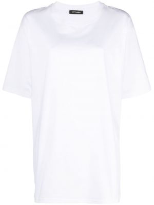 Medvilninis marškinėliai oversize Styland balta