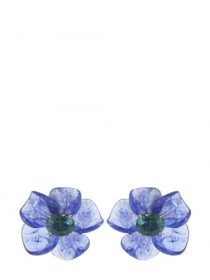 Boucles d'oreilles à fleurs à imprimé à imprimé tropical Irene Neuwirth rose