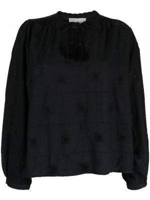 Блуза бродирана Ba&sh черно