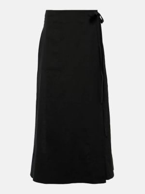 Falda larga de lino Asceno negro