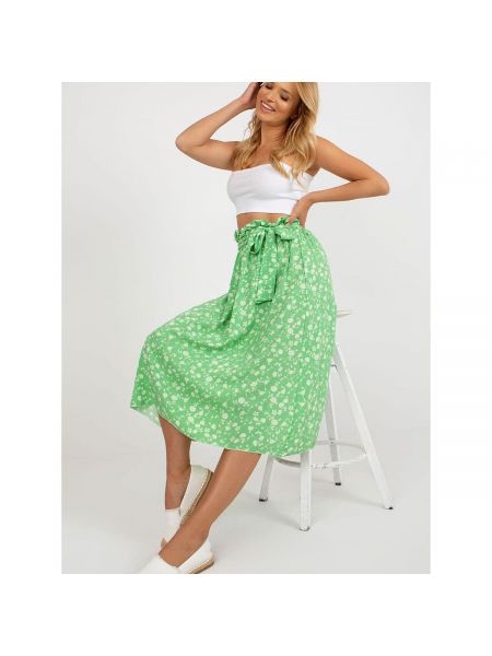 Midi sukně Fashionhunters zelené