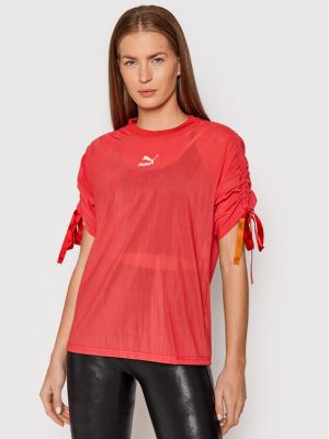 Oversize блуза Puma червено