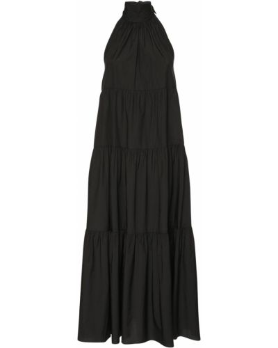 Bavlněné dlouhé šaty Theory - černá