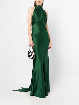 Jedwabna sukienka koktajlowa Rachel Gilbert zielona