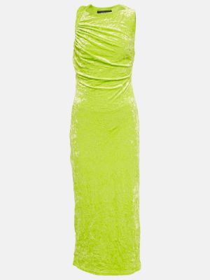Zamatové midi šaty Versace zelená