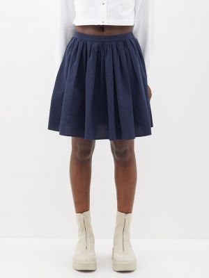 Хлопковая юбка мини Moncler синяя