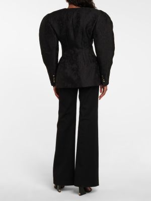Žakárová bavlnená hodvábna bunda Dolce&gabbana čierna