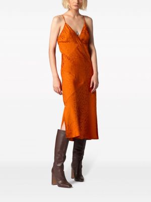 Robe de soirée à imprimé à imprimé léopard en jacquard Equipment orange