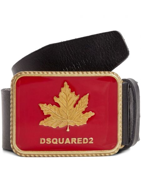 Dabīgās ādas josta ar sprādzi Dsquared2 melns