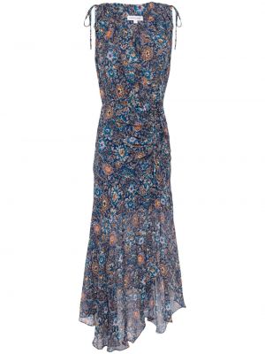 Sukienka w kwiatki z nadrukiem Veronica Beard niebieska