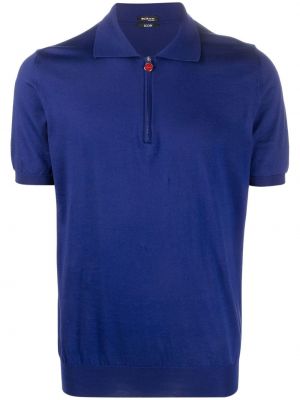 Polo krekls ar rāvējslēdzēju Kiton zils