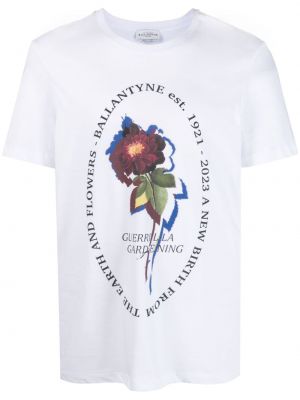 T-shirt en coton à imprimé Ballantyne blanc