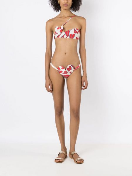 Herzmuster asymmetrischer bikini mit print Adriana Degreas