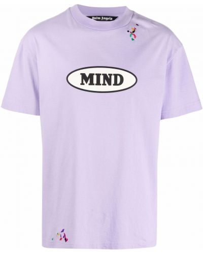 Camiseta con bordado Palm Angels violeta