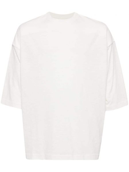 Памучна тениска с кръгло деколте Croquis бяло