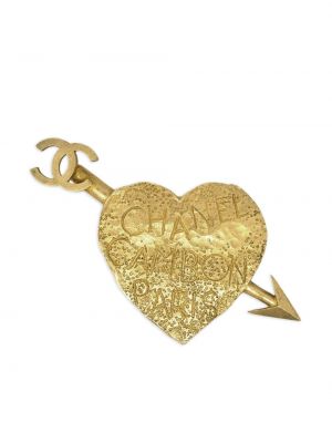 Brošňa s mašľou Chanel Pre-owned zlatá