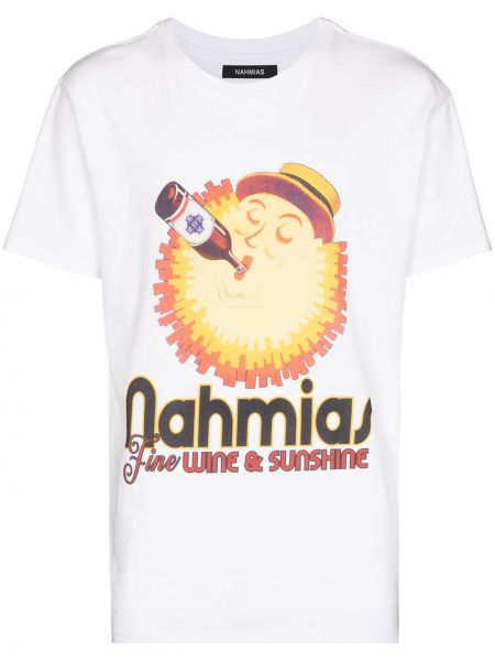 Camiseta con estampado Nahmias blanco